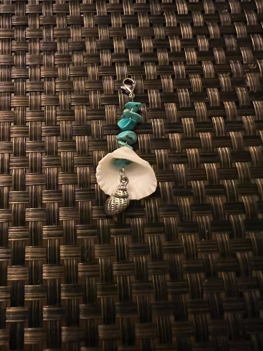 Designs by Forte Handmade Boho Turquoise & Seashell Zipper Charm - Picture 3 of 5